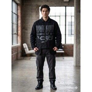 UN!SS&X Dying Kyoto Quilted Workwear Jacket Black Mens Medium Brazil Streetwear